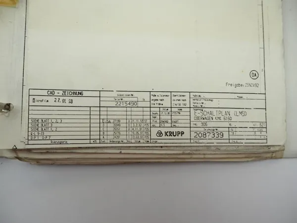 Krupp KMK 6160 Mobilkran Schaltplan Elektrik Hydraulik 1990er Jahre