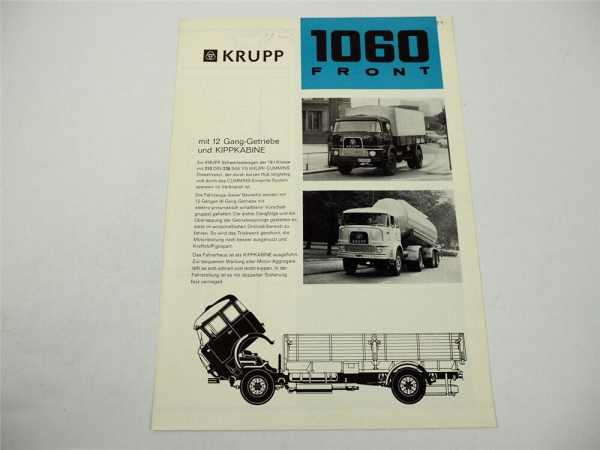 Krupp LF SF KF 1060 LKW 210 PS Pritschenwagen Sattelzug Kipper Prospekt 1966