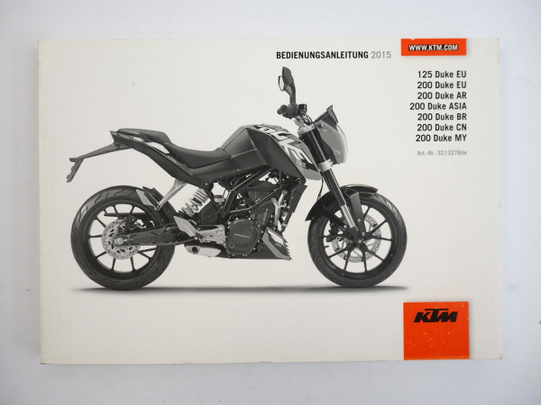 KTM 125 200 Duke Motorrad Bedienungsanleitung Betriebsanleitung 2015