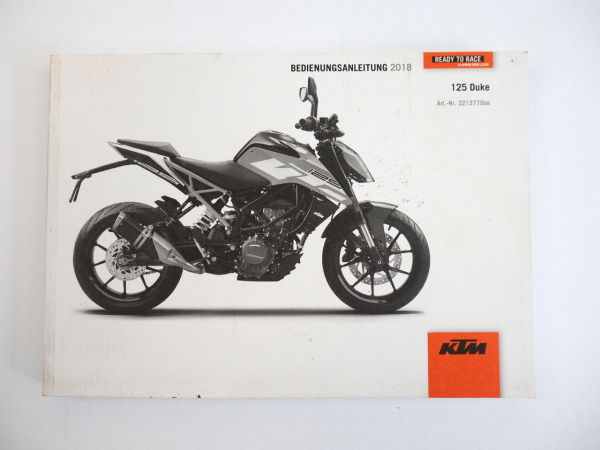 KTM 125 Duke Motorrad Bedienungsanleitung Betriebsanleitung 2018