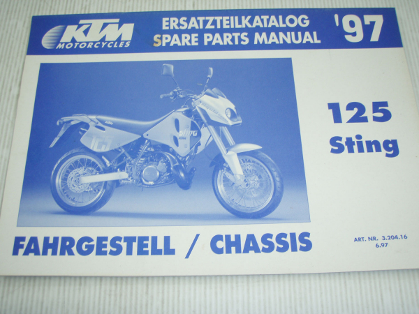 KTM 125 Sting Ersatzteilliste Spare parts List 1997