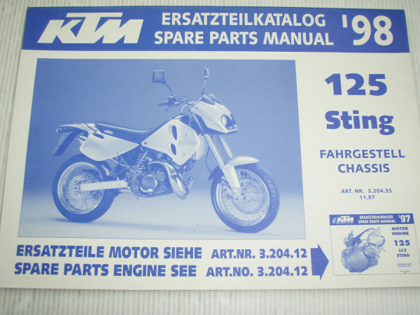 KTM 125 Sting Ersatzteilliste Spare parts List 1998