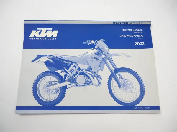 KTM 250 300 380 SX MXC EXC Motorrad Ersatzteilliste Fahrgestell 2002