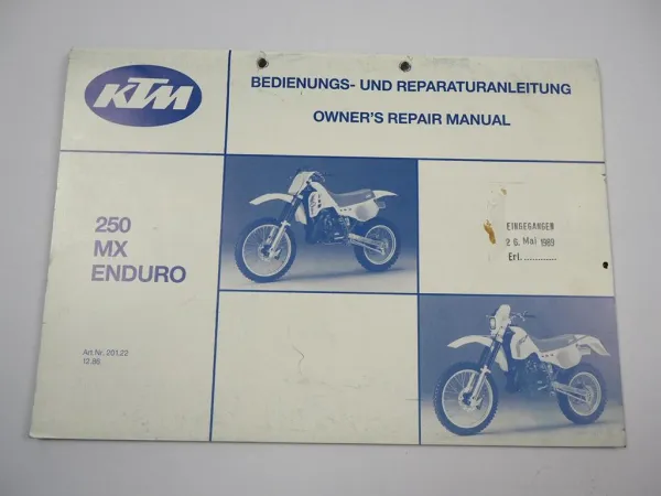 KTM 250 MX Enduro Bedienungsanleitung Werkstatthandbuch Reparatur 1986