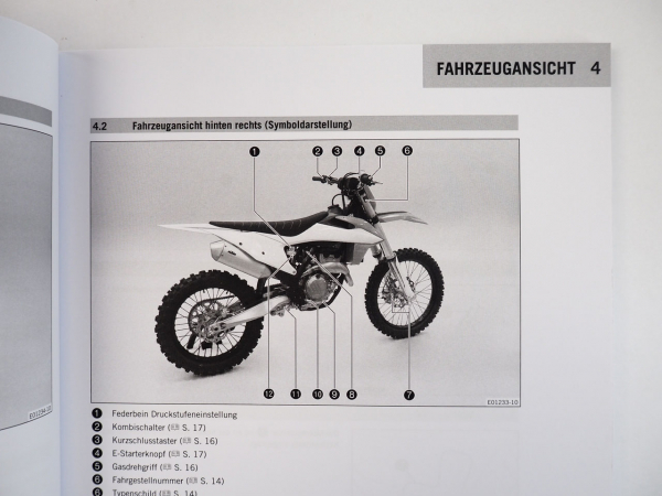 KTM 250 SX-F XC-F Motorrad Bedienungsanleitung Betriebsanleitung 2019