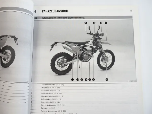 KTM 350 EXC-F Six Days Motorrad Bedienungsanleitung Betriebsanleitung 2017