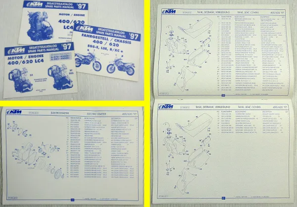 KTM 400 620 LC4 e EGS-E LSE R/XC e Ersatzteilliste Parts List Motor Chassis 97