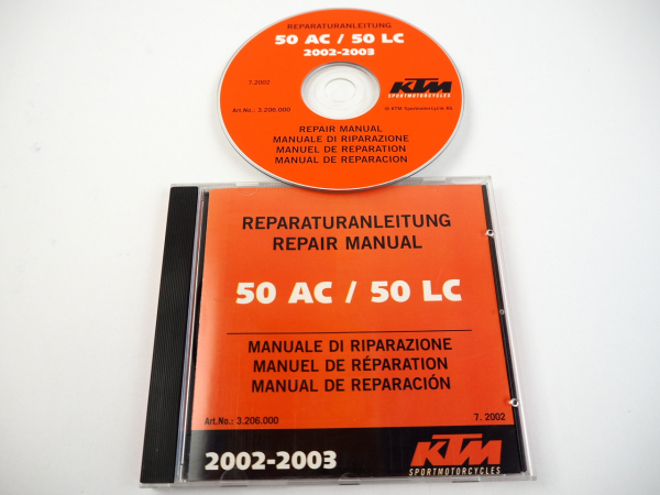 KTM 50 AC LC Bedienungsanleitung Reparaturanleitung Repair Manual 2002 - 2003