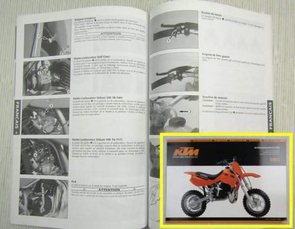 KTM 50 Mini JR SR Adventure SX Junior Senior Wartung Bedienungsanleitung 2001