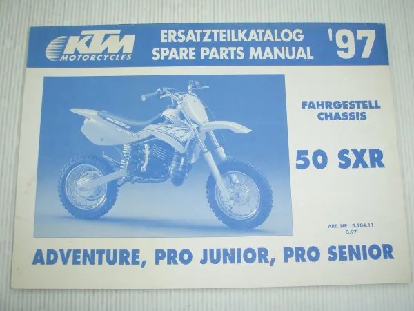 KTM 50 SXR Junior Adventure Senior Ersatzteilliste Spare parts List 1997