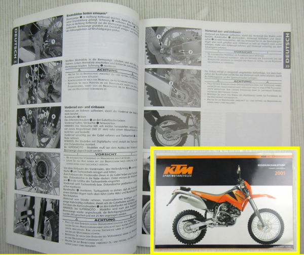 KTM 620 SC Supermoto Wartung Betriebsanleitung Bedienung Owners Handbook 2001
