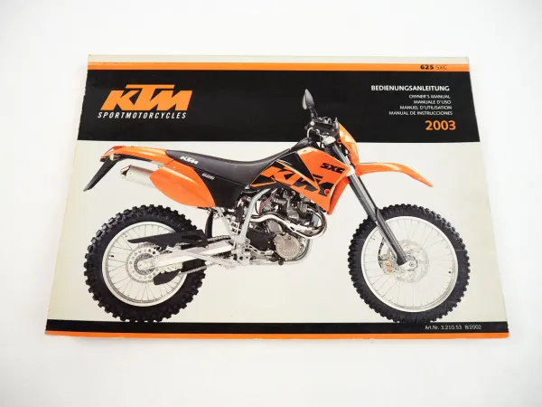 KTM 625 SXC Bedienungsanleitung Owners Manual 2003