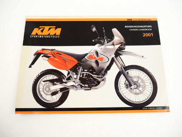 KTM 640 LC4 Adverture Bedienungsanleitung Owners Manual 2001