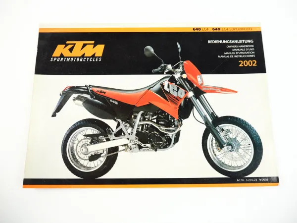 KTM 640 LC4 Supermoto Bedienungsanleitung Owners Manual 2002