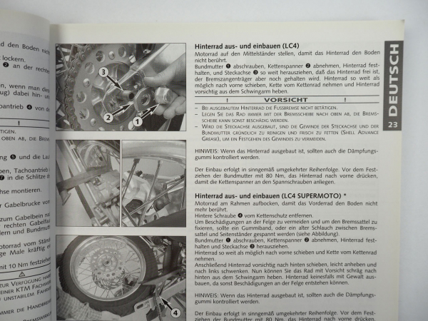 KTM 640 LC4 Supermoto Bedienungsanleitung Owners Manual 2002