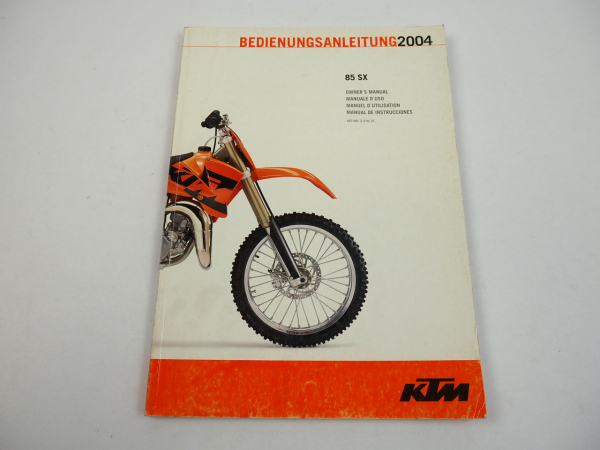 KTM 85 SX Bedienungsanleitung Owners Manual 2004