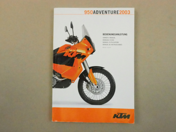 KTM 950 Adventure Bedienungsanleitung Owners Manual 2003