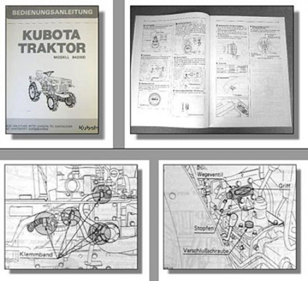 Kubota B4200D Traktor Betriebsanleitung Bedienung Wartung Schaltplan