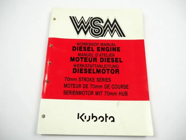 Kubota Dieselmotor Werkstatthandbuch Workshop Manual Manuel D´Atelier