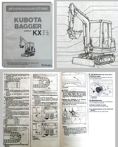 Kubota KX 36 KX41 KX61 KX71 KX101 KX151 Bagger Betriebsanleitung