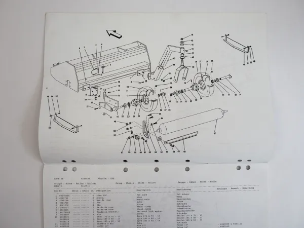 Kuhn BNG270 Strohhäcksler Ersatzteilliste Spare Parts List 1998