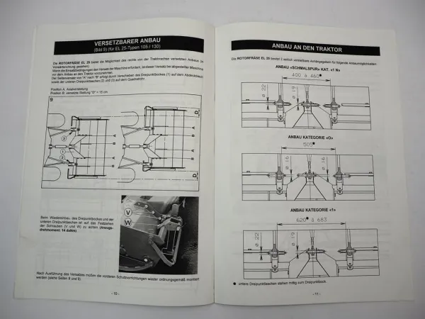 Kuhn EL25 Rotorfräse Betriebsanleitung Bedienungsanleitung Montage 1994