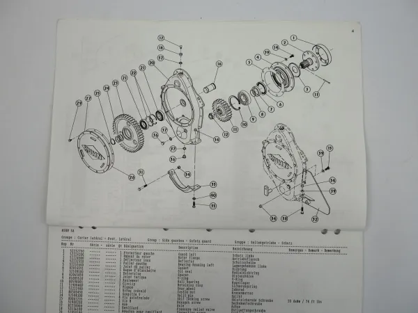Kuhn EL81 EL81M Rotorfräse Ersatzteilliste Parts List Pieces de Rechange 1994