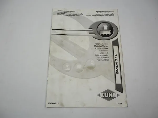 Kuhn GMD4010 Scheibenmäher Montageanleitung Assembly Instructions 2006