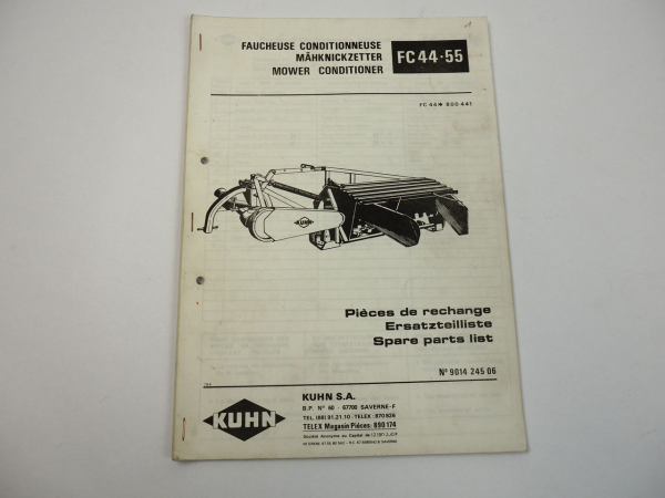 Kuhn GMD44-55 Giromäher Ersatzteilliste Ersatzteilkatalog parts list 1984