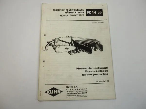 Kuhn FC44 FC55 Giromäher Ersatzteilliste Ersatzteilkatalog parts list 1984