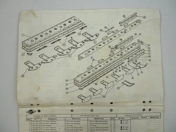 Kuhn GMD55 Giromäher Ersatzteilliste Parts List Pieces de Rechange 1989