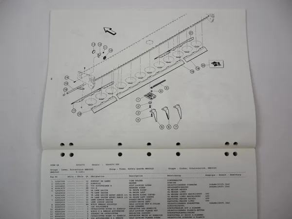 Kuhn HRB 122 152 182 202 252 302 352 402 D Egge Betriebsanleitung Ersatzteilliste