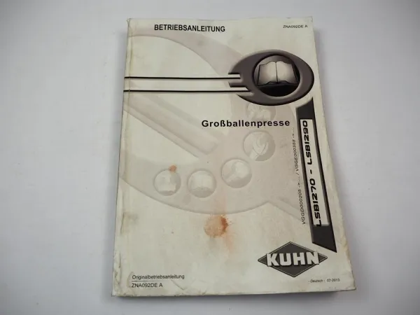 Kuhn LSB 1270 1290 Großballenpresse Betriebsanleitung 2013