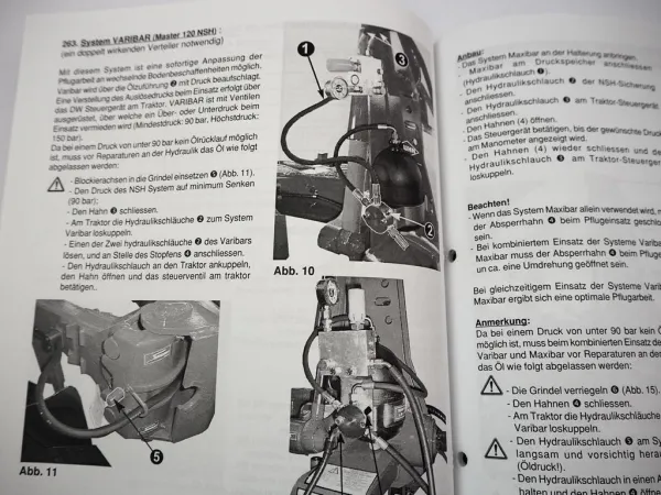 Kuhn Multimaster 120 T Master 120 NSH Huard Pflug Montage Betriebsanleitung 1999