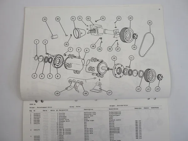 Kuhn VKD 155 170 190 210 Häcksler Ersatzteilliste Spare Parts List 1994