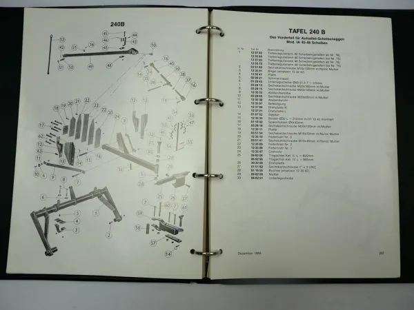 Kverneland Beetpflug Volldrehpflug Aufsattelpflug Egge Ersatzteilkatalog 1984