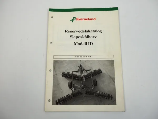 Kverneland ID Scheibenegge Ersatzteilliste Ersatzteilkatalog 1990