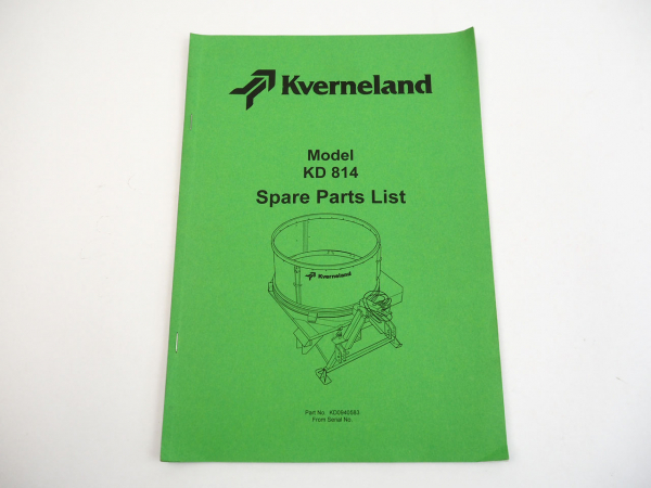 Kverneland KD814 Strohhäcksler Ersatzteilliste Spare Parts List