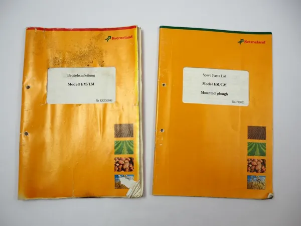 Kverneland Modell EM LM Anbaupflug Betriebsanleitung Ersatzteilliste 1999/2000