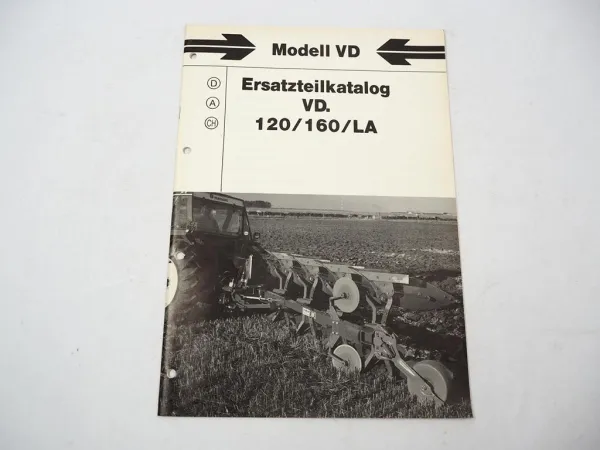Kverneland Modell VD 120 160 LA Volldrehpflug Ersatzteilliste 1989
