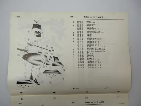 Kverneland Modell VD Volldrehpflug Betriebsanleitung Ersatzteilliste 1990/91