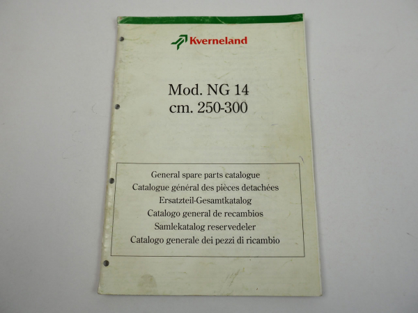 Kverneland NG14 Kreiselegge 250 300 cm Ersatzteilliste Spare Parts List 1998