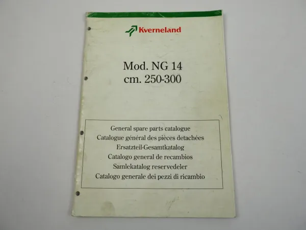 Kverneland NG14 Kreiselegge 250 300 cm Ersatzteilliste Spare Parts List 1998