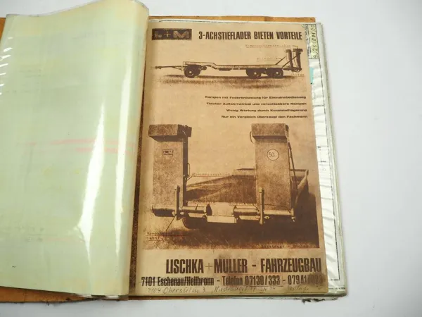 L+M Lischka & Müller T3 Tieflader Achsaufhängung Ersatzteilliste 1972