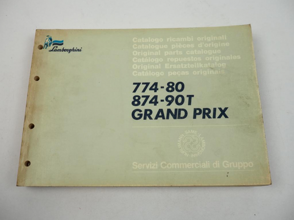 Lamborghini 774-80 874-90T Grand Prix Ersatzteilkatalog Catalogo Ricambi 1989