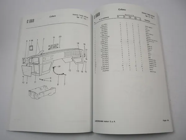Lamborghini C503 C553 Schlepper Ersatzteilliste Catalogo Parti di Ricambio