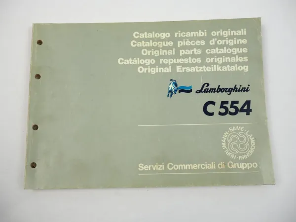 Lamborghini C554 Traktor Ersatzteilkatalog Catalogo Parti di Ricambio 1987