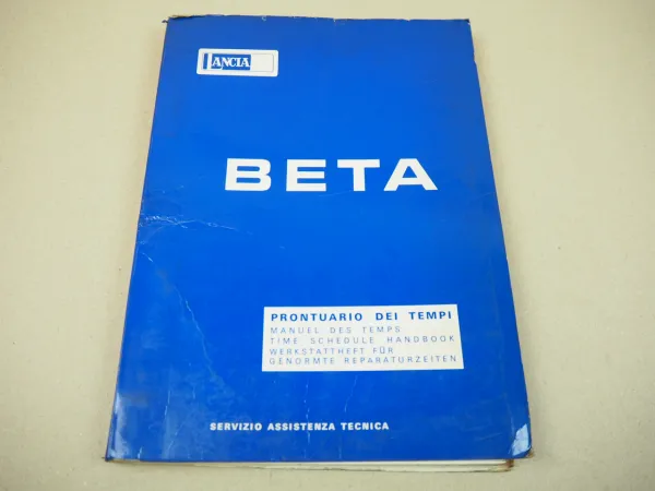 Lancia Beta Richtzeiten Prontuario dei Tempi Time Schedule 1974