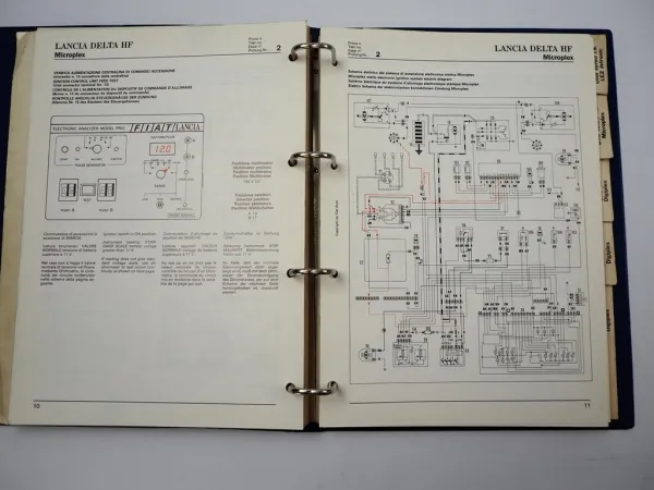 Lancia Fiat Electronic Analyzer Pro1 1985 Thema Delta HF Y10 Werkstatthandbuch 1985