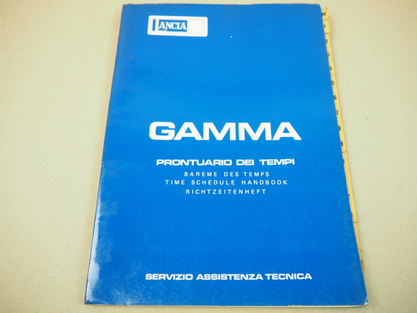 Lancia Gamma Richtzeiten Prontuario dei Tempi Time Schedule 1977